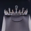 Chic Argenté Bijoux Mariage 2020 Métal Perle Faux Diamant Tiare Boucles D'Oreilles Accessoire Cheveux Mariage