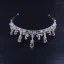 Elegancka Srebrny Biżuteria Ślubna 2020 Metal Perła Rhinestone Tiara Kolczyki Ozdoby Do Włosów Ślubne