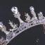 Elegancka Srebrny Biżuteria Ślubna 2020 Metal Perła Rhinestone Tiara Kolczyki Ozdoby Do Włosów Ślubne