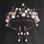 Chic / Beautiful Gold Bridal Jewelry 2020 Metal Rhinestone Pearl Earrings Tiara Bridal Hair Accessories