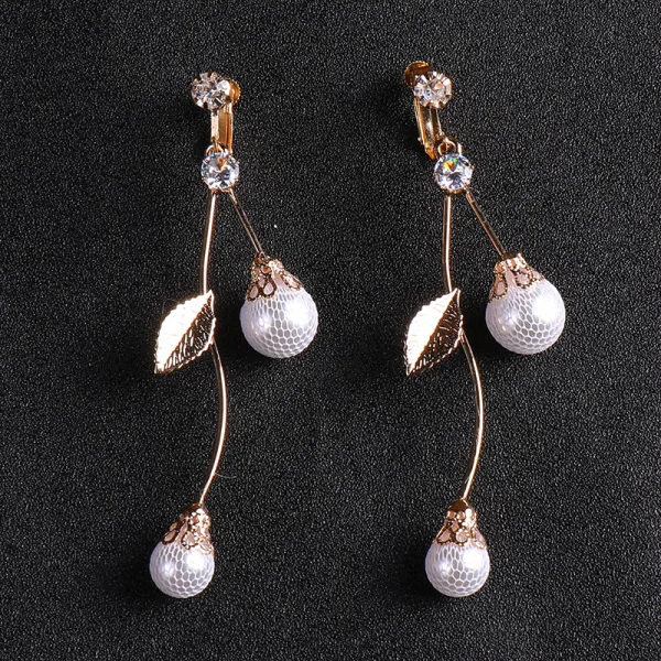 Chic / Beautiful Gold Bridal Jewelry 2020 Metal Rhinestone Pearl Earrings Tiara Bridal Hair Accessories