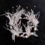 Fée Des Fleurs Doré Bijoux Mariage 2020 Métal Perlage Perle Faux Diamant Plumes Tiare Boucles D'Oreilles Accessoire Cheveux Mariage