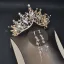 Klassisk Gull Brudesmykker 2020 Metall Beading Rhinestone Tiara Blomst Dusk Øredobber Har Tilbehor