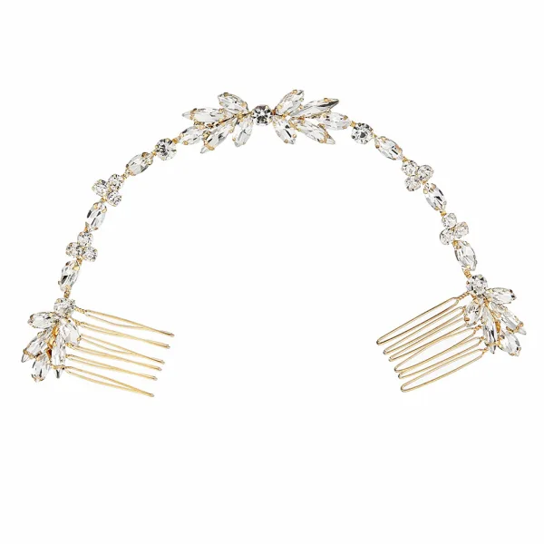 Elegant Gold Hair Comb Wedding Headpieces 2020 Metal Rhinestone Bridal Hair Accessories