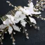 Snygga / Fina Guld Hårkam 2020 Metall Beading Pärla Blomma Brud Huvudbonad