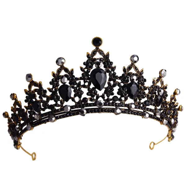 Vintage / Retro Baroque Green Rhinestone Tiara 2020 Alloy Bridal Hair Accessories