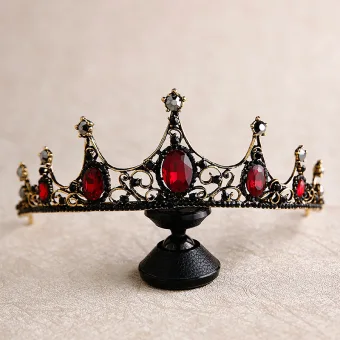 Vintage Retro Baroque Red Rhinestone Tiara 2020 Metal Bridal Hair Accessories
