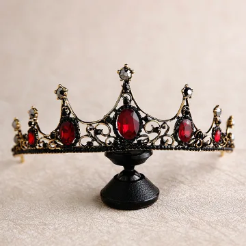 Vintage Barokowy Czerwone Rhinestone Tiara 2020 Metal Ozdoby Do Włosów Ślubne