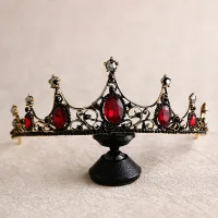 Vintage Barok Rode Rhinestone Tiara 2020 Metaal Bruids Haaraccessoires