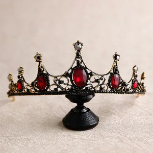 Vintage Barocke Rot Strass Diadem 2020 Metall Haarschmuck Braut