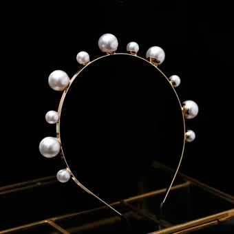 Chic Beautiful Gold Hair Hoop 2020 Metal Pearl Headpieces