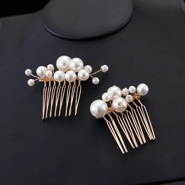 Charming Gold Hair Comb Wedding Headpieces 2020 Metal Pearl Bridal Hair Accessories