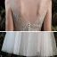 Eleganta Champagne Stranden Bröllopsklänningar 2020 Prinsessa V-Hals Ärmlös Halterneck Appliqués Spets Te-längd