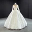 Best Ivory Outdoor / Garden Wedding Dresses 2020 Ball Gown See-through Scoop Neck Long Sleeve Backless Appliques Lace Floor-Length / Long Ruffle
