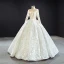 Best Ivory Outdoor / Garden Wedding Dresses 2020 Ball Gown See-through Scoop Neck Long Sleeve Backless Appliques Lace Floor-Length / Long Ruffle