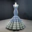 Fabulous Ocean Blue Sage Green Red Carpet Evening Dresses  2020 Trumpet / Mermaid See-through Deep V-Neck Sleeveless Floor-Length / Long Ruffle Backless Formal Dresses