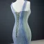 Fabulous Ocean Blue Sage Green Red Carpet Evening Dresses  2020 Trumpet / Mermaid See-through Deep V-Neck Sleeveless Floor-Length / Long Ruffle Backless Formal Dresses
