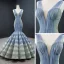 Fabulous Ocean Blue Sage Green Red Carpet Evening Dresses  2020 Trumpet / Mermaid See-through Deep V-Neck Sleeveless Floor-Length / Long Ruffle Backless Formal Dresses