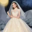 Vintage / Originale Champagne La Mariée Robe De Mariée 2020 Robe Boule Transparentes Col Haut Manches Courtes Dos Nu Appliques En Dentelle Perlage Gland Cathedral Train
