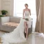 Affordable Ivory Bridal Wedding Dresses 2020 Ball Gown Strapless Sleeveless Backless Appliques Lace Beading Asymmetrical Ruffle