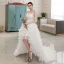 Affordable Ivory Bridal Wedding Dresses 2020 Ball Gown Strapless Sleeveless Backless Appliques Lace Beading Asymmetrical Ruffle