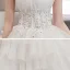 Affordable Ivory Bridal Wedding Dresses 2020 Ball Gown Strapless Sleeveless Backless Appliques Lace Beading Asymmetrical Ruffle