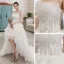 Affordable Ivory Bridal Wedding Dresses 2020 Ball Gown Strapless Sleeveless Backless Appliques Lace Beading Asymmetrical Ruffle