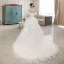 Affordable Ivory Beach Summer Wedding Dresses 2020 Ball Gown Off-The-Shoulder Puffy Short Sleeve Backless Asymmetrical Cascading Ruffles