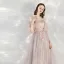 Elegant Champagne Evening Dresses  2020 A-Line / Princess Spaghetti Straps Short Sleeve Appliques Flower Beading Pearl Glitter Tulle Floor-Length / Long Ruffle Backless Formal Dresses