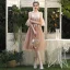 Affordable Brown Bridesmaid Dresses 2020 A-Line / Princess Backless Appliques Lace Tea-length Ruffle