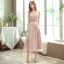 Affordable Blushing Pink Bridesmaid Dresses 2020 A-Line / Princess Backless Appliques Lace Tea-length Ruffle
