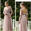 Affordable Blushing Pink Bridesmaid Dresses 2020 A-Line / Princess Backless Appliques Lace Tea-length Ruffle