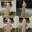 Élégant Marron Robe Demoiselle D'honneur 2020 Princesse Dos Nu Appliques En Dentelle Longue Volants