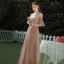 Élégant Marron Robe Demoiselle D'honneur 2020 Princesse Dos Nu Appliques En Dentelle Longue Volants