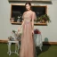 Élégant Marron Robe Demoiselle D'honneur 2020 Princesse Dos Nu Appliques En Dentelle Longue Volants