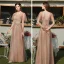Élégant Marron Robe Demoiselle D'honneur 2020 Princesse Dos Nu Appliques En Dentelle Longue Volants