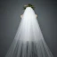 Lyx Vita 2017 Brudslöja Tyll Spets Appliqués Broderade Bröllop
