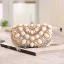 Snygga / Fina Aprikos / Beige Fyrkantiga Kuvertväska 2020 Metall Beading Rhinestone