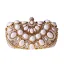 Snygga / Fina Aprikos / Beige Fyrkantiga Kuvertväska 2020 Metall Beading Rhinestone