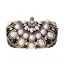 Snygga / Fina Aprikos / Beige Fyrkantiga Kuvertväska 2020 Metall Beading Rhinestone