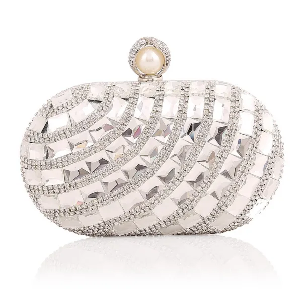 Mode Doré Carrés Pochette 2020 Métal Faux Diamant