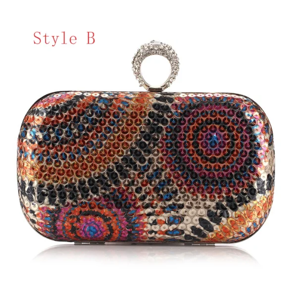 Sparkly Multi-Colors Sequins Square Clutch Bags 2020