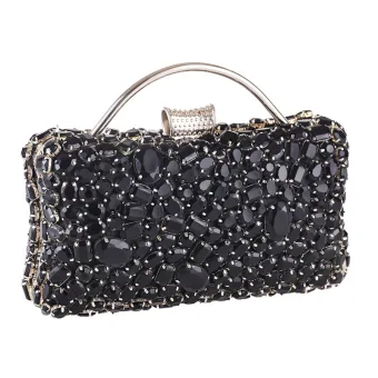 Fashion Black Acrylic Square Clutch Bags 2020