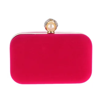 Modest Simple Fuchsia Velour Square Clutch Bags 2020