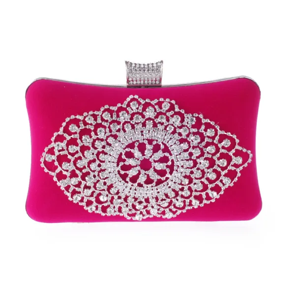 Classic Gold Velour Square Clutch Bags 2020 Metal Rhinestone