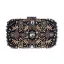 Fashion Black Square Clutch Bags 2020 Metal Beading Rhinestone