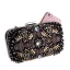 Fashion Black Square Clutch Bags 2020 Metal Beading Rhinestone