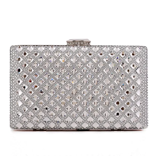Chic / Belle Doré Carrés Pochette 2020 Métal Faux Diamant