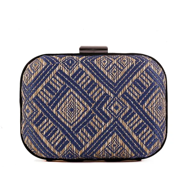 Traditional Navy Blue Braid Square Clutch Bags 2020