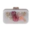 Flower Fairy Candy Pink Square Clutch Bags 2020 Metal Handmade  Flower Rhinestone Pearl